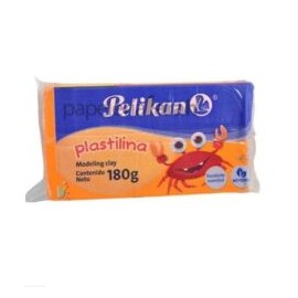 PLASTILINA NARANJA MARQUETA 180GR PELIKAN 1 PIEZA