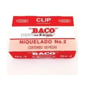 CLIPS NIQUELADOS ESTÁNDAR 2 BACO 100 PIEZAS