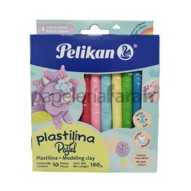 PLASTILINA BARRITAS PASTEL C/10PZ 180GR PELIKAN