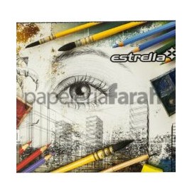 CUADERNO DIBUJO ESPIRAL BLANCO CON PAPEL CHINA 50 ESTRELLA 20 HOJAS