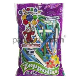 GLOBOS ZEPELÍN COLORES SURTIDOS 270 PAYASO 100 PIEZAS