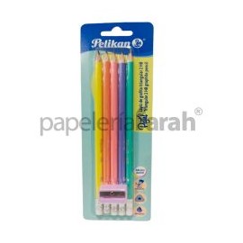 LAPIZ GRAFITO TRIANGULAR 2 HB DISEÑO PASTEL C/5PZ 30330241 PELIKAN