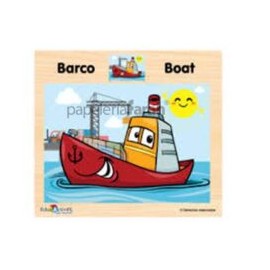 ROMPECABEZAS DE MADERA BARCO ESPAÑOL-INGLES 268 EDUCACTIVITY 12 PIEZAS