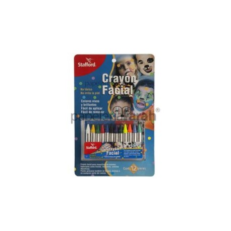 CRAYONES COLORES SURTIDOS FACIALES STAFFORD 12 PIEZAS