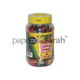 CRAYONES COLORES SURTIDOS JUMBO 52-0328 CRAYOLA 28 PIEZAS