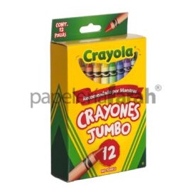 CRAYONES COLORES SURTIDOS REDONDOS JUMBO CRAYOLA 12 PIEZAS