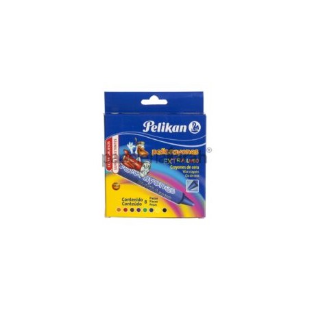 CRAYONES COLORES SURTIDOS REDONDOS PELICRAYON EXTRAJUMBO PELIKAN 8 PIEZAS