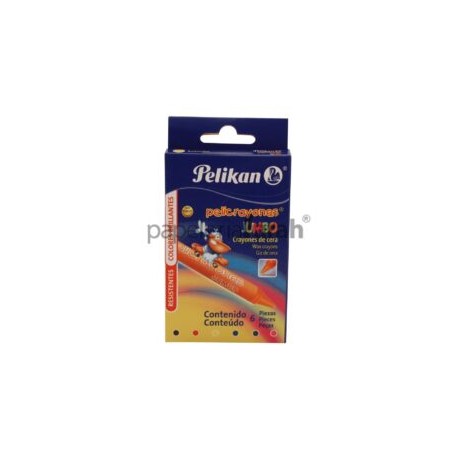 CRAYONES COLORES SURTIDOS REDONDOS PELICRAYON JUMBO PELIKAN 6 PIEZAS