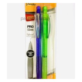 LAPICERO RETRÁCTIL 0.5 VELOCITY PRO BIC 2 PIEZAS