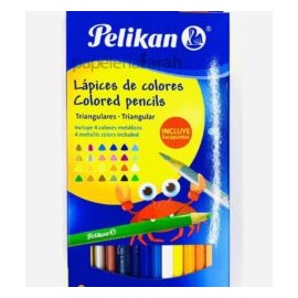 LÁPICES COLORES SURTIDOS COLORES TRIANGULARES 30330304 PELIKAN 24 PIEZAS