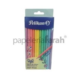 COLORES REG/LARGO CSURTIDOS PASTEL 12pz 30330327 PELIKAN