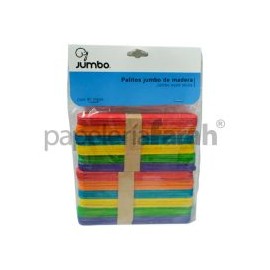 PALITO MADERA JUMBO COLOR BOLSA C/80PZAS PMCJ JUMBO