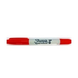 MARCADOR PERMANENTE PUNTO FINO ROJO SHARPIE TWIN TIP 1 PIEZA