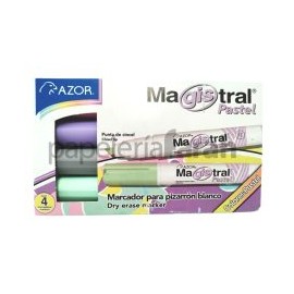 MARCADOR PIZARRON PCINCEL CSURTIDOS PASTEL 4pz MAGISTRAL 8354P AZOR