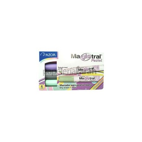 MARCADOR PIZARRON PCINCEL CSURTIDOS PASTEL 4pz MAGISTRAL 8354P AZOR