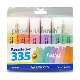 MARCADOR RESALTADOR PASTEL BLT C/6PZ 335S SABONIS