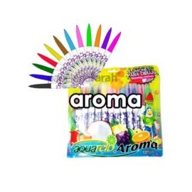 PLUMONES LAVABLES AQUARELO AROMA COLORES SURTIDOS 2922 AZOR 12 PIEZAS