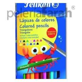 LÁPICES COLORES TRIANGULARES 30330303 PELIKAN 12 PIEZAS