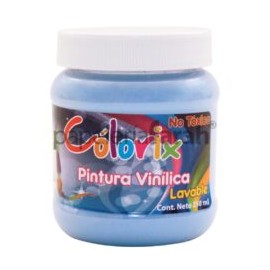 PINTURA VINÍLICA AZUL CIELO 250ML COLORIX 1 PIEZA