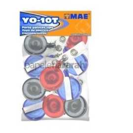 BROCHES YOYO PLÁSTICO TRANSPARENTES YOYO-YO-10T MAE 10 PIEZAS